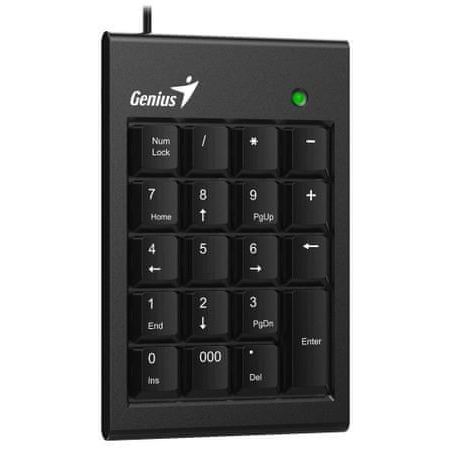 Клавиатура Genius Numpad i100 USB, Кабелна, Цифрова, Черен (31300015400 USB)