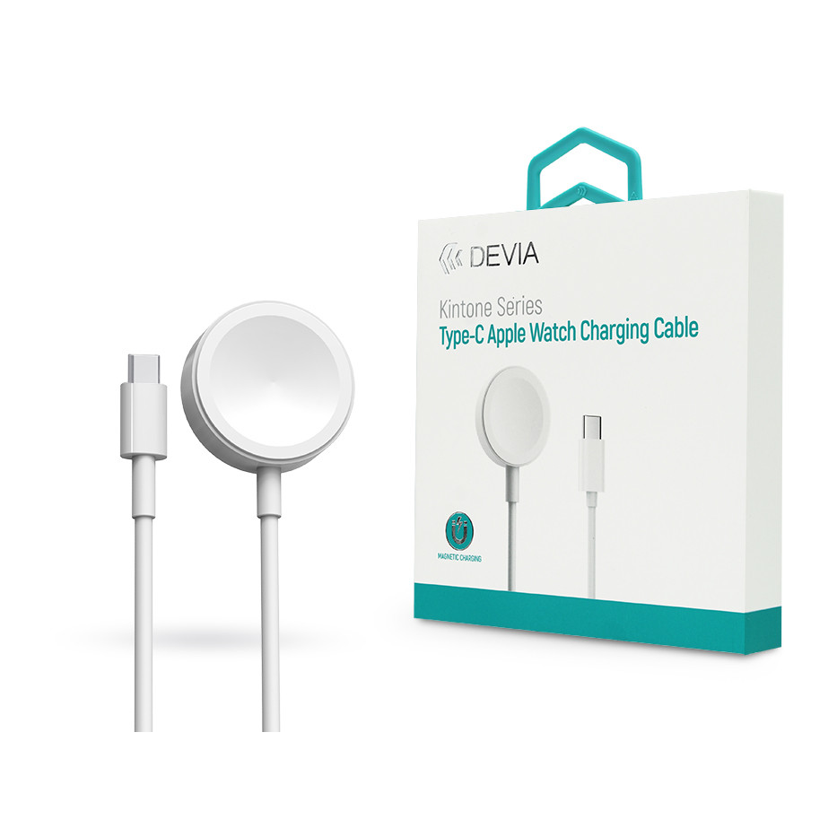 Devia mágneses töltőkábel Apple Watch órához + USB Type-C kábel - Devia Smart Series Type-C Apple Watch Charging Cable - fehér (ST381973)