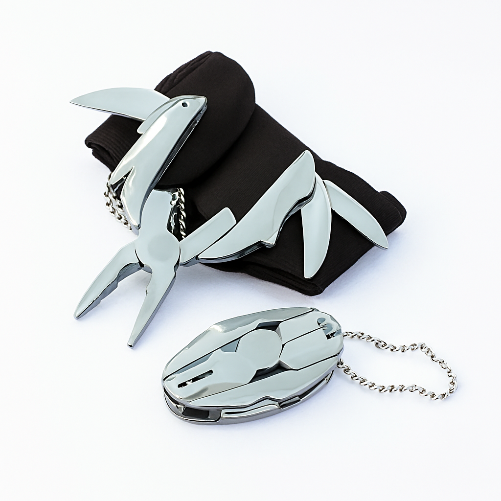 Stainless Steel Outdoor Portable Multitool Plier Knife Key Chain Screwdriver Mini Multi Tools With Leather Pouch For Camping, Hiking, And Everyday Use Rs 430