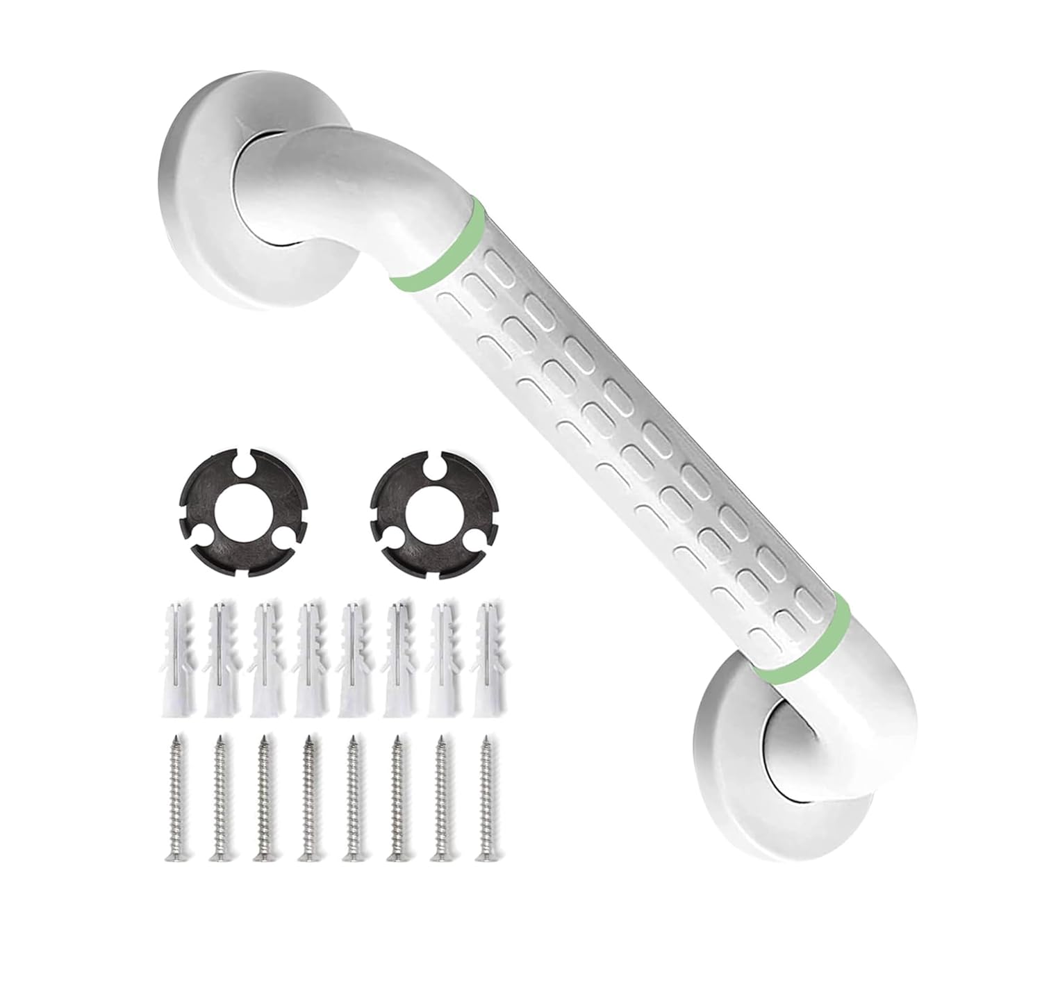 Fossa 20 Inch Stainless Steel Luminous Grab Bar Wall Mounted Safety Balance Handle | Non-Slip for Elderly, Kids | Strong Load Bearing Armrest- Pack of 1 White (Matte Finish)